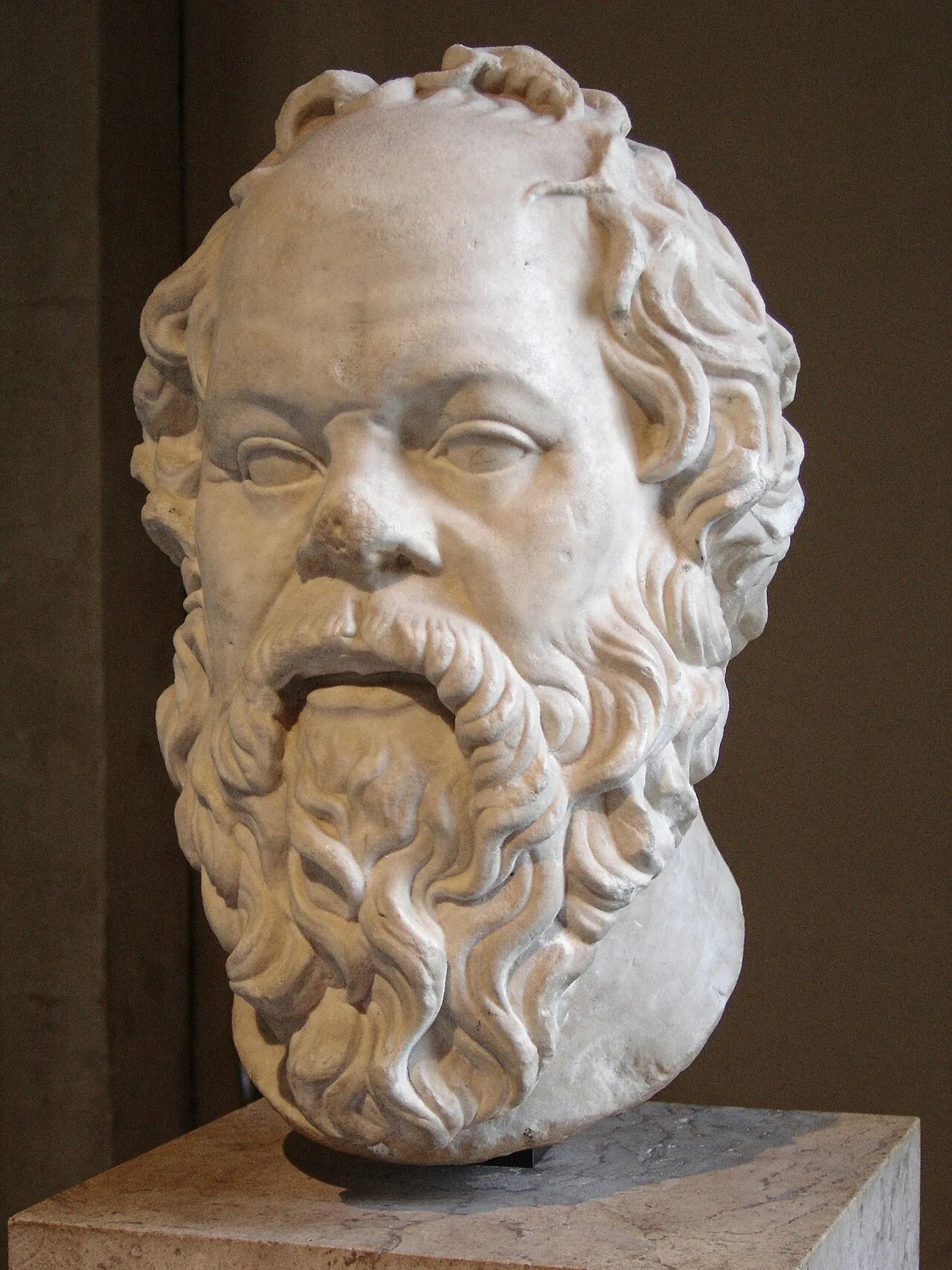 Marble bust of Socrates in the Louvre